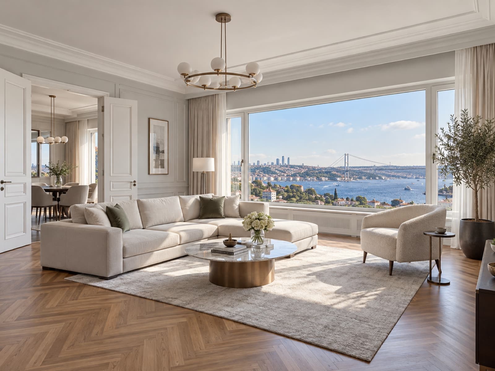 Kadıköy'de Boğaz manzaralı salon